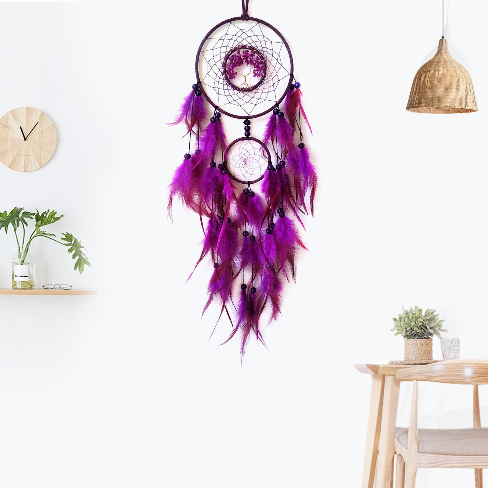 Amazon.com: SOYUZU Purple Dream Catcher Wall Decor Crystal